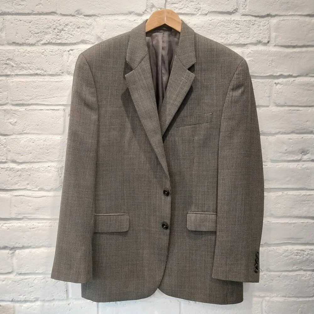 Ralph Lauren Sport Coat Blazer Jacket Mens 42 R Gray 2 Button Business 100% Wool